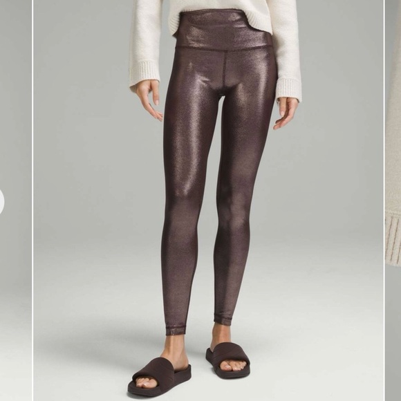 Lululemon Align High-Rise Pant 28" *Shine Radiate Foil Print French Press Sz 6 - Picture 1 of 15